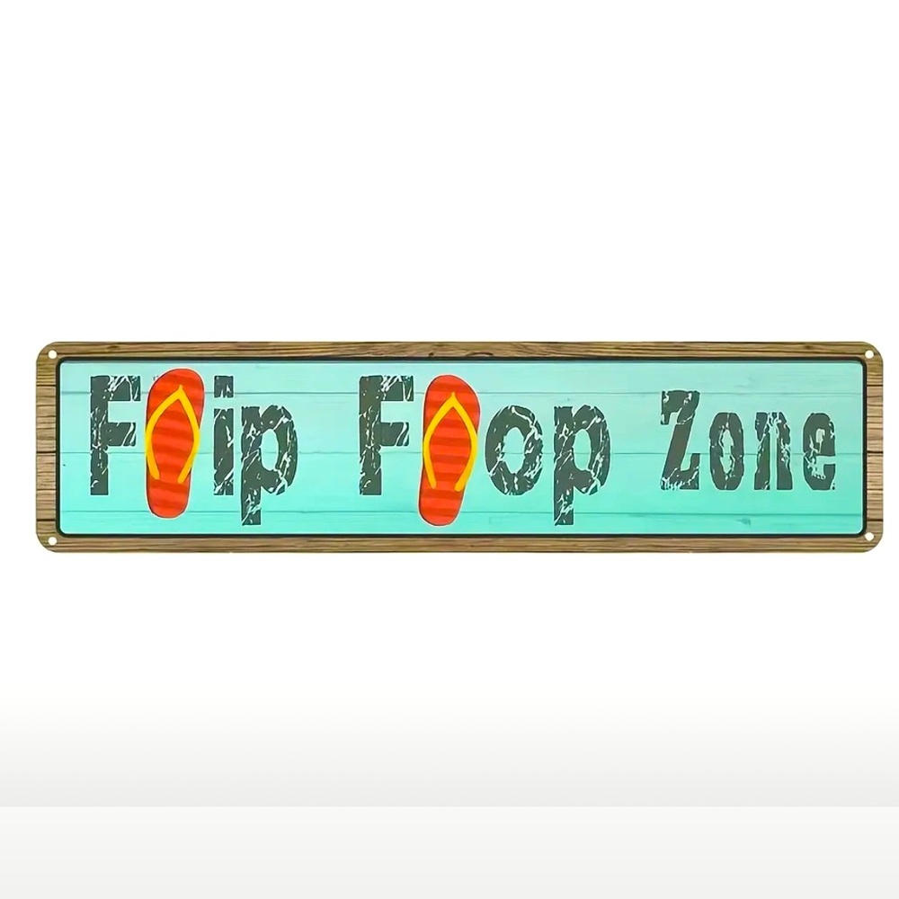 Flip Flop Zone Metal Sign NEW